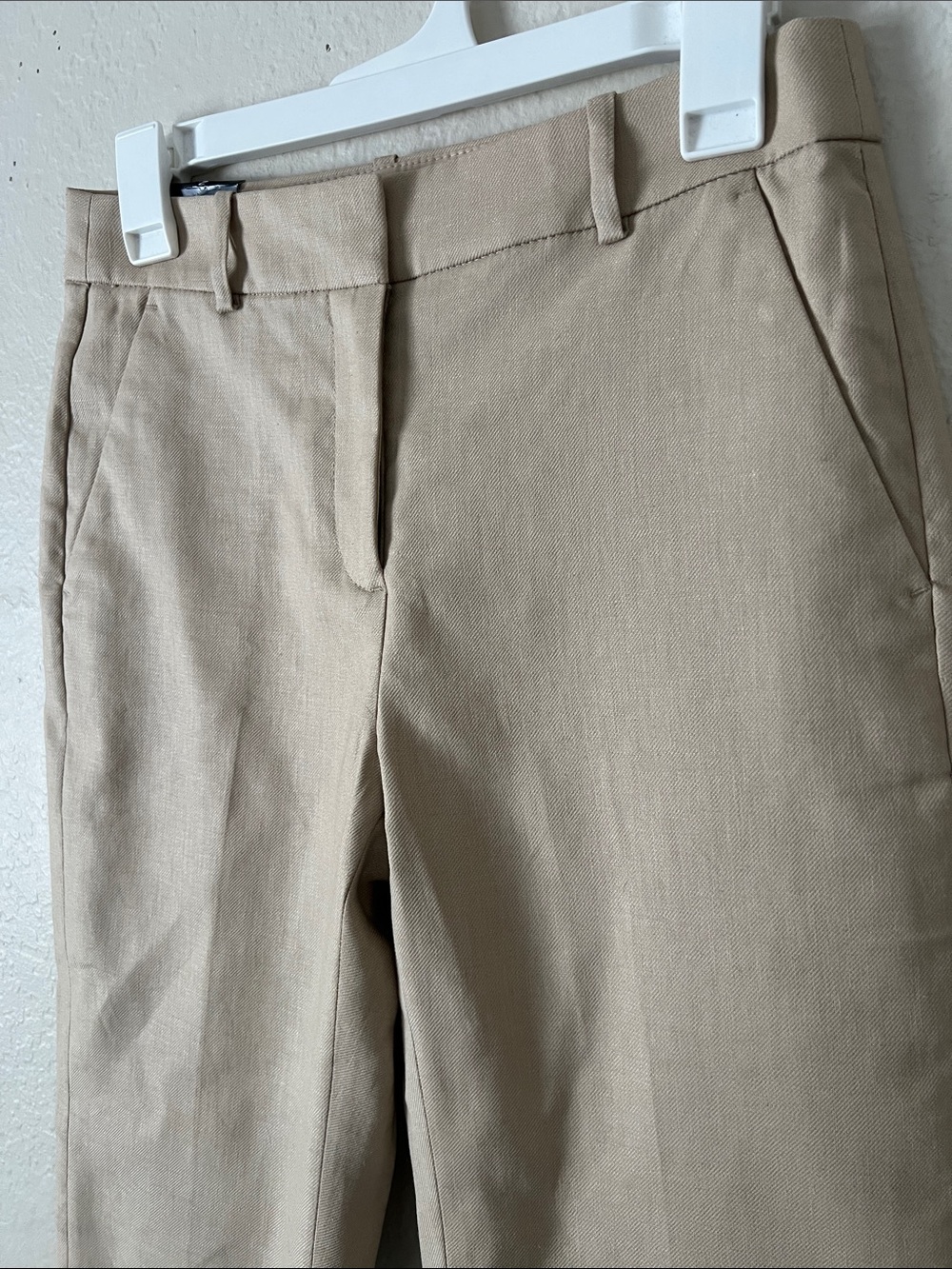 NWT J. CREW Kallie Stretch Linen-Blend Straight-leg Pant Beige Size 2 - Picture 3 of 14